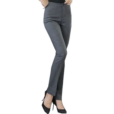 Fmasuth Oto O Invierno Mujer Pantalones De Oficina Cintura Media