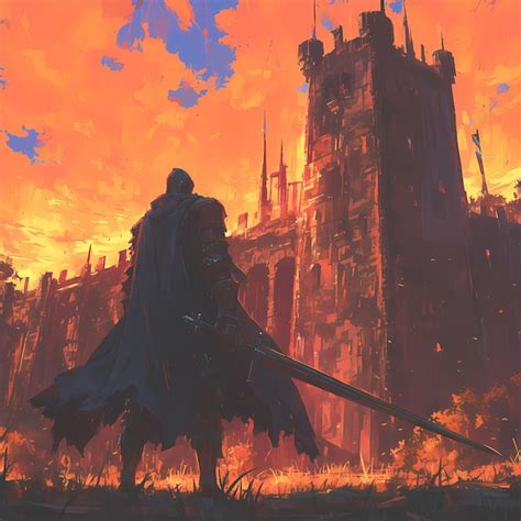 Premium Photo Brave Knight Vs Ancient Castle Epic Battle Awaits