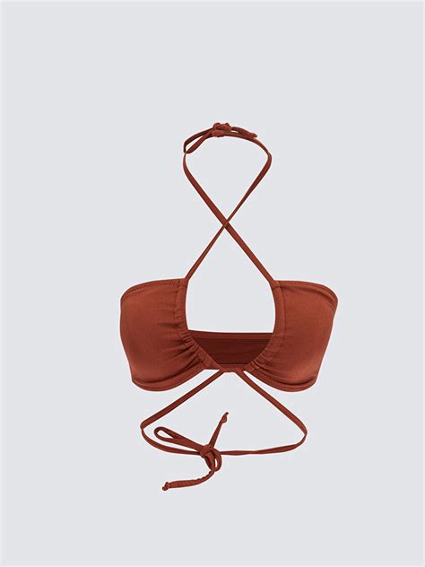 KAHVERENGİ Düz Dolgulu Kadın Bikini Üst S3FP33Z8 SWU LCW