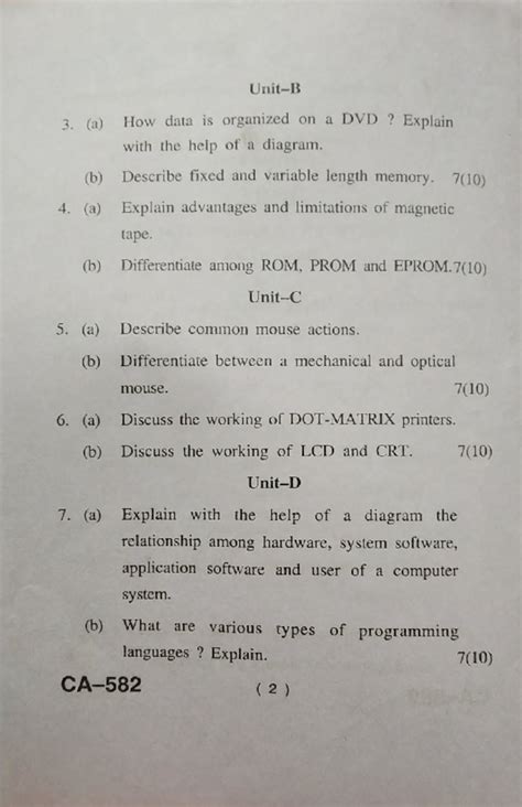 Bca Computer Fundamentals Question Paper Hpu