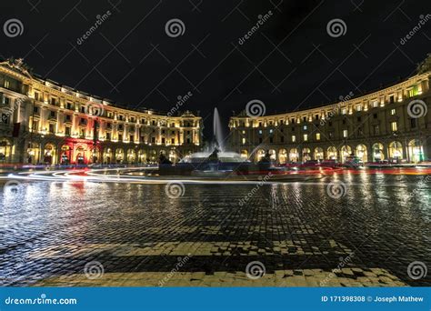 Piazza Della Repubblica Rome Italy Stock Photo Image Of Colorful