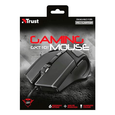 Trust GXT 101 GAV Gaming Mus 4800dpi Sort 179 DKK