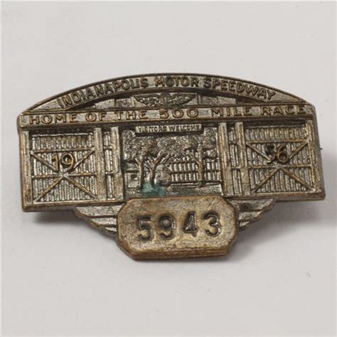 Lot Indianapolis Motor Speedway 1956 Pit Badge Pin