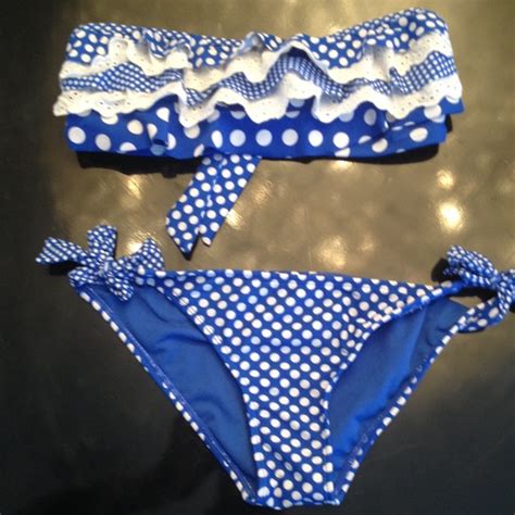 Xhilaration Jackets Coats Blue White Polka Dot Bikini Poshmark