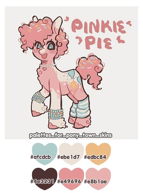Палитра для скинов Пони Таун с кодами цветов In 2024 Pony Book Art