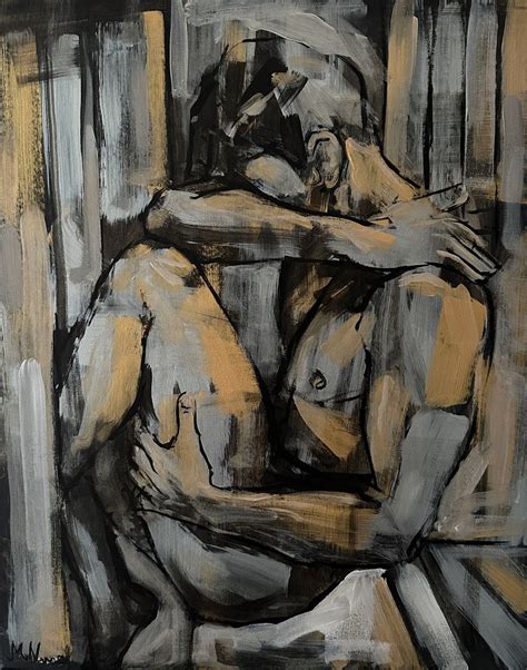 Naked Man Nude Male Painting Acrylic Painting Emmanouil Nanouris Artfinder
