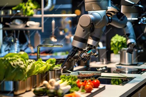 robot chef creating dishes  dreams premium ai generated image
