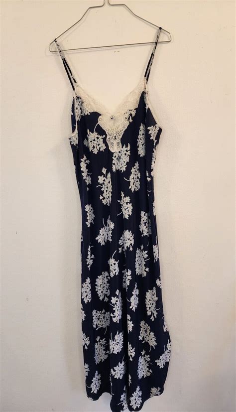 Vtg Christian Dior Lingerie Nightgown Robe Floral S Gem