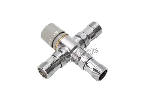 Factory Customized Brass Thermostatic Cold Hot Water Male Hydronic Mixing Valve China