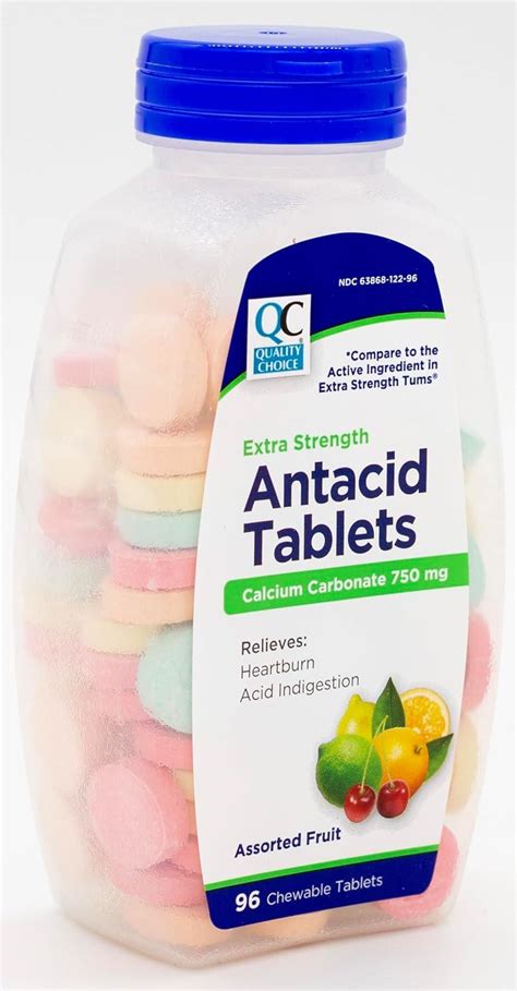 Quality Choice Antacid Chew Extra Strength Fruit Tums 96 Chew Tab