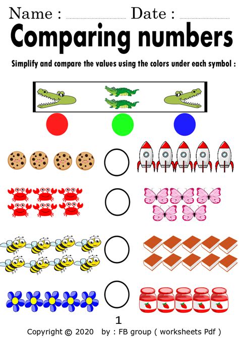 Comparing Numbers Kindergarten Worksheet