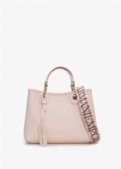 Emporio Armani Nude Dark Brown Pebbled Grab Bag