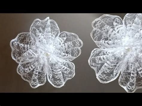 Цветок или бант из кружева. Мастер-класс | Flower or lace bow . DIY ...