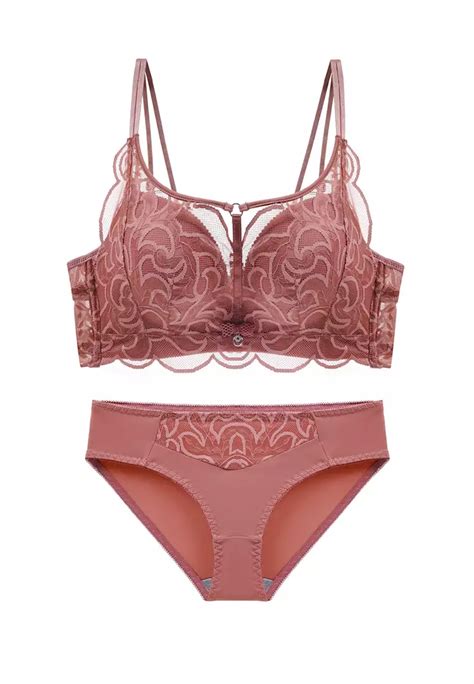 Buy ZITIQUE Women S Sexy Non Wired Seamless Thick Pad Push Up Lace Lingerie Set Bra And
