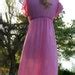 S Pink Negligee Vintage Nylon Lingerie Long Nightgown Romantic Empire Waist Bubble