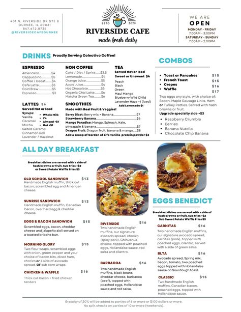 Riverside Cafe Check Out Our Fresh New Menu Items 🥳