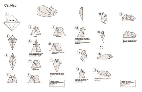 Sleeping Origami Cat Origami Cat Origami Cat Instructions Bear Origami