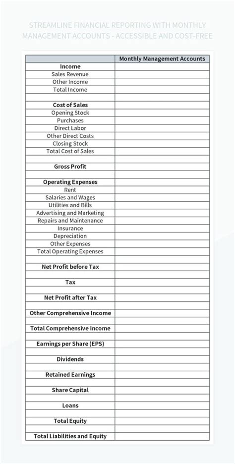 Free Management Accounts Templates For Google Sheets And Microsoft Excel - Slidesdocs