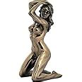Amazon 5 88 Inch Nude Female Statue Kneeling With Hands On Back Bronze Color Home Kitchen