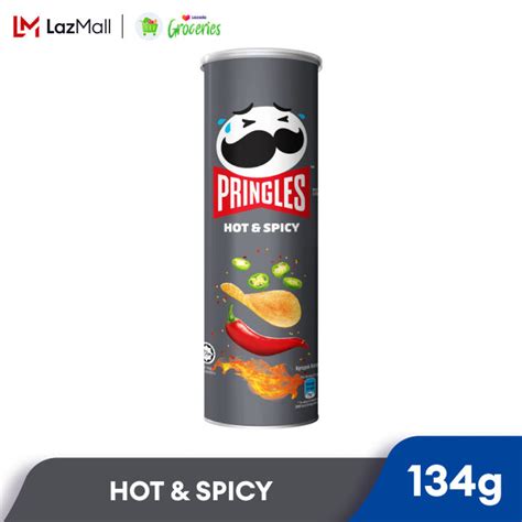 Pringles HOT SPICY Flavour Potato Crisp Chips Can G Halal Lazada