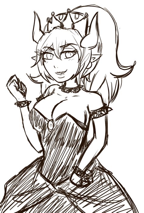 Bowsette Sketch By BitterBat Hentai Foundry