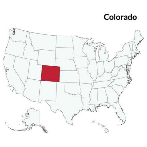 colorado map map  colorado  red usa map  vector art