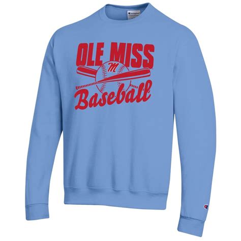 Ole Miss Script M Baseball Crew