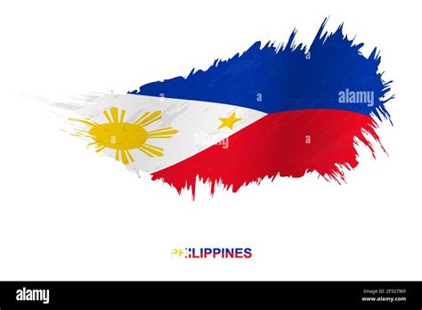 Flag Of Philippines In Grunge Style With Waving Effect Vector Grunge