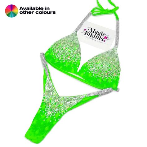 Quick Ship Bikini Npc Pca Lycra With Mixed Crystals Magic Bikinis Custom Competition