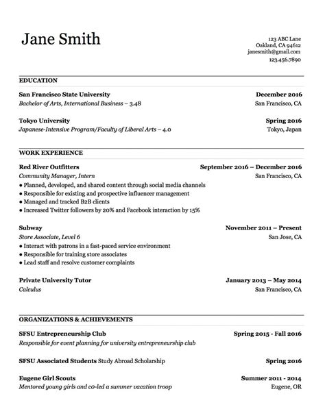 Free Printable Sample Resume Templates