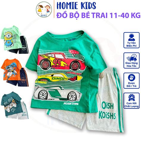 Đồ Bộ Cho Bé Trai Kg Set Quần Áo Trẻ Em Tuổi Cotton Chính Phẩm In Hoạt Hình Hot Trend