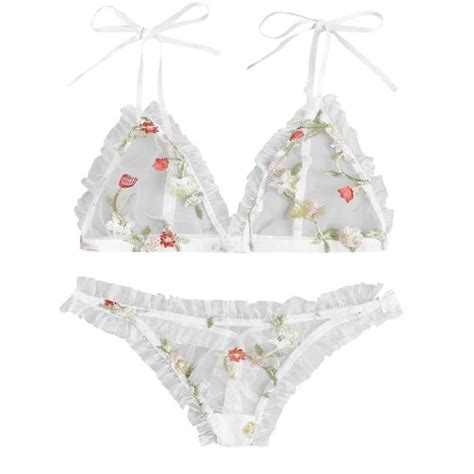 Soutien gorge nouvelle mode sexy string string vêtements de nuit sous vêtements lingerie fleur