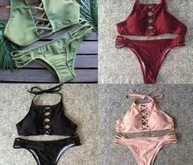 Halter Neck Chest Cross Two Cross Two Piece Bikini On Luulla