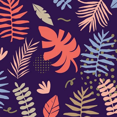 Premium Vector Tropical Jungle Leaves And Flowers Background