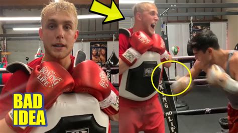 Ryan Garcia Punishes Jake Paul With Body Shots At Canelo Alvarez Gym Youtube