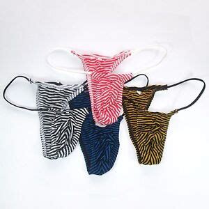 K207 Mens Micro Bikini String Waist Mini Pouch Solid Colors Stripes EBay