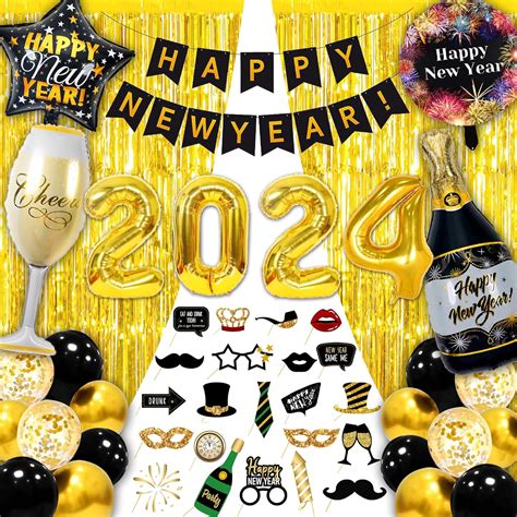 Silvester Deko 2024 Party Set 49 Pcs Happy New Year Deko XXL 2024 32