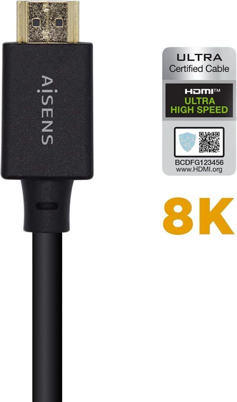 AISENS A150 0422 HDMI Cable V2 1 Ultra High Speed HEC 8K 60Hz 48Gbps A