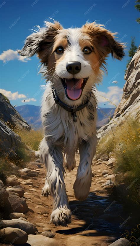 Premium Photo Shepherd Dog Running On A Trail In The Mountains