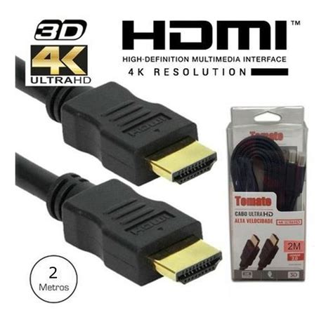 Cabo Hdmi 2 0 Flat 2 Metros Tomate Mhd 4002 4k Arc 3d High MercadoLivre