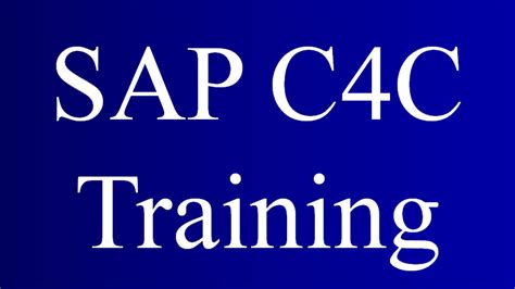 Sap C4c Training Demo Video Sap C4c Online Course Sap Netizens