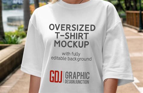 Freebie Women Oversized T Shirt Mockup Graphic Design Junction