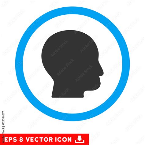 rounded bald head eps vector pictogram illustration style  flat icon