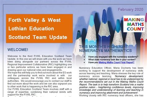 Forth Valley and West Lothian Education Scotland Team Update February