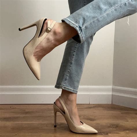 Zara Shoes Zara Slingback Nude Heels Poshmark