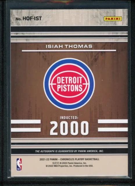 2021 22 ISIAH THOMAS 91 99Auto Panini Chronicles Playoffs Hall Of Fame