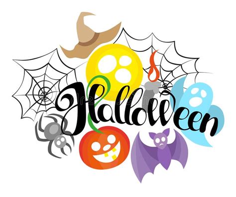 Happy Halloween Hand Drawn Lettering Text Banner Or Background For