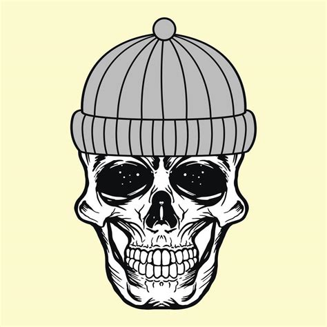 Skull Head Wearing Beanies 50749618 Vector Art At Vecteezy
