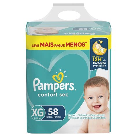 Fralda Pampers Confort Sec Super Tamanho XG 58 Unidades Produtos