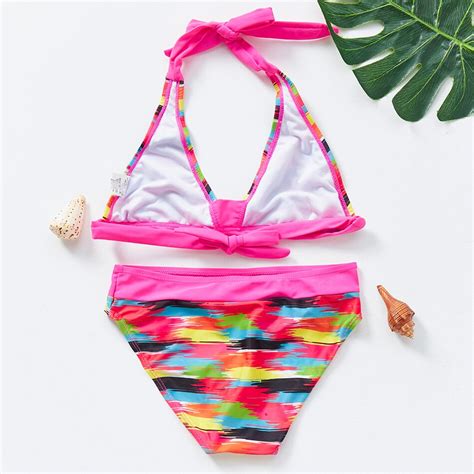 Girls Halter Bikini Top Swimsuit Set For Chil Grandado